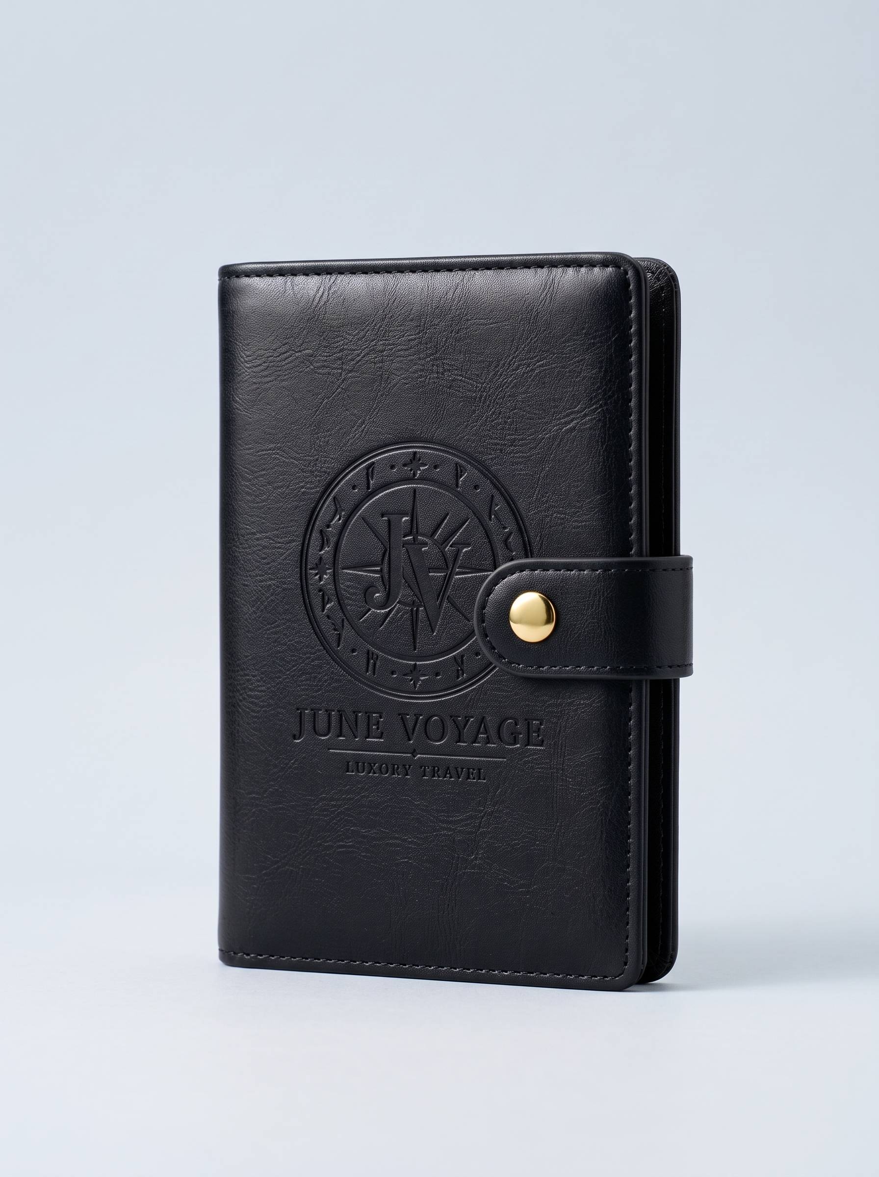 The Voyager RFID Passport Wallet in black leather